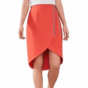 Ted Baker London Coral Red Lace-Up Wrap Tulip Pencil Skirt Women’s Size 1 (US 4)